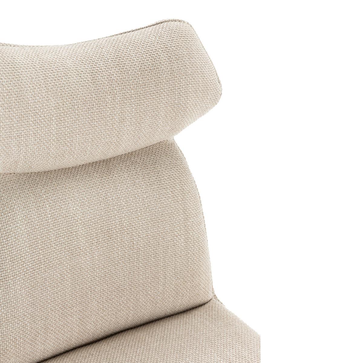 STÜHLEN (Set aus 2) aus stoff mit schwarzen metallbeinen - dara 47/65/51 cm - Beige, Textil (65/51/47cm) - Calicosy