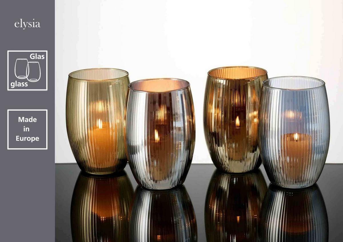 WINDLICHTER Elysia ø 14 cm 4er Set - Goldfarben, Glas (14/20/14cm) - Ritzenhoff Breker