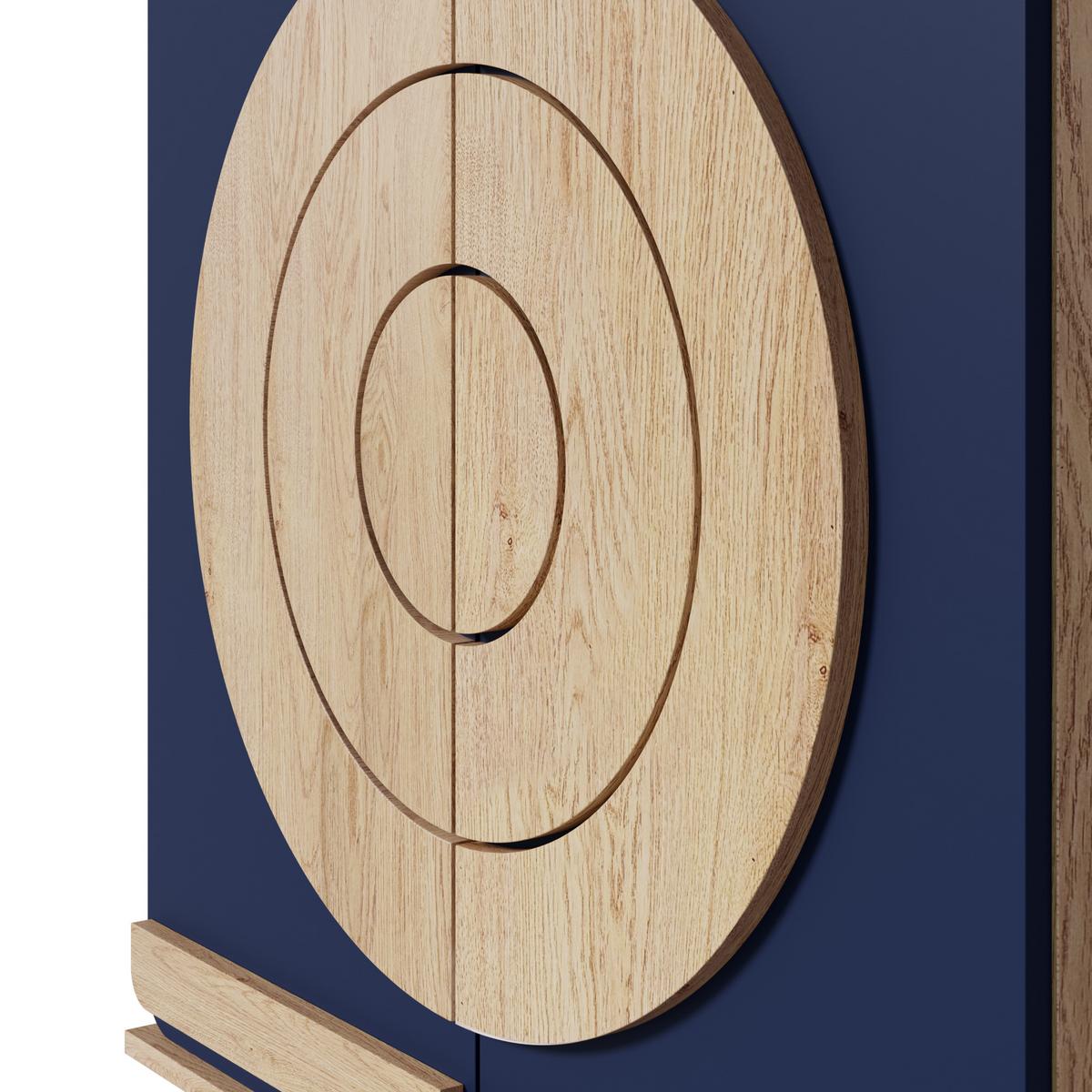 SCHUHSCHRANK blau holz geometrisch stauraum - Naturfarben, Holzwerkstoff (76/98.5/37cm) - Urban Meuble