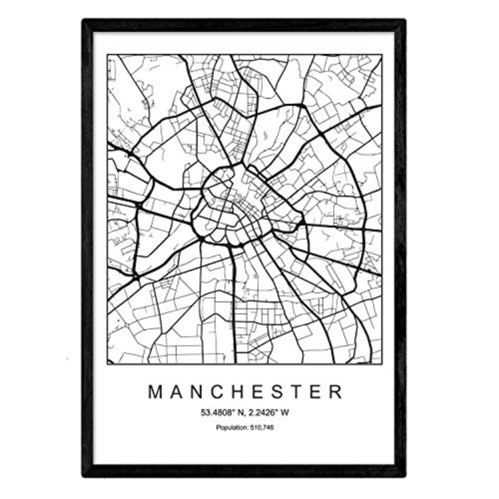 POSTER Manchester Nordischen Stil A3 Rahmenlos - Klar, Papier (29.7/5/42cm) - Nacnic