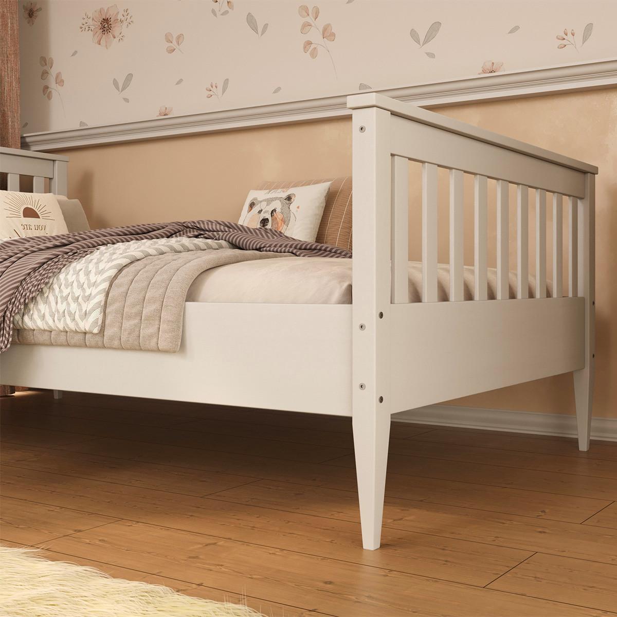 BETT 90/200 Ignas Weiß - Weiß, Holz (90/200cm) - Petits-meubles