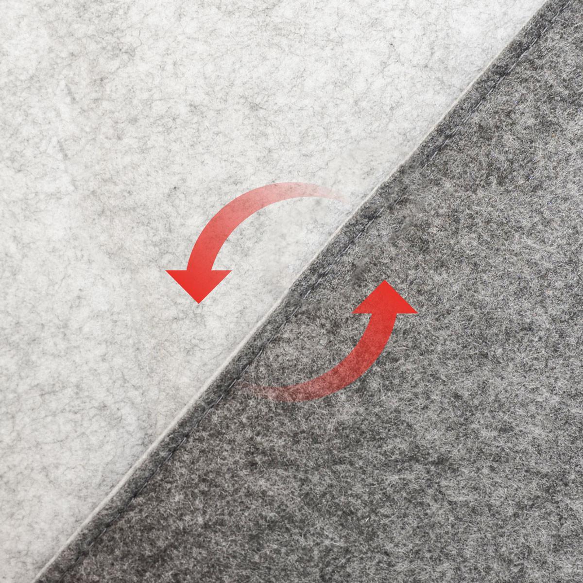 BIERBANKAUFLAGE Filz, 2er Set mit 12 Bodenschonern, Grau, 180/28 cm - Grau, Kunststoff (28/1/180cm) - Dunedesign