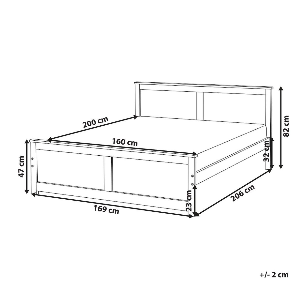 BETT mit Lattenrost 160/200 cm Kiefernholz Hellbraun Dauphin - Hellbraun, Holz (160/200cm) - Beliani