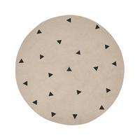 KURZFLOR-TEPPICH Beige 140 cm Durg - Beige/Schwarz, Textil (140/140cm) - Beliani