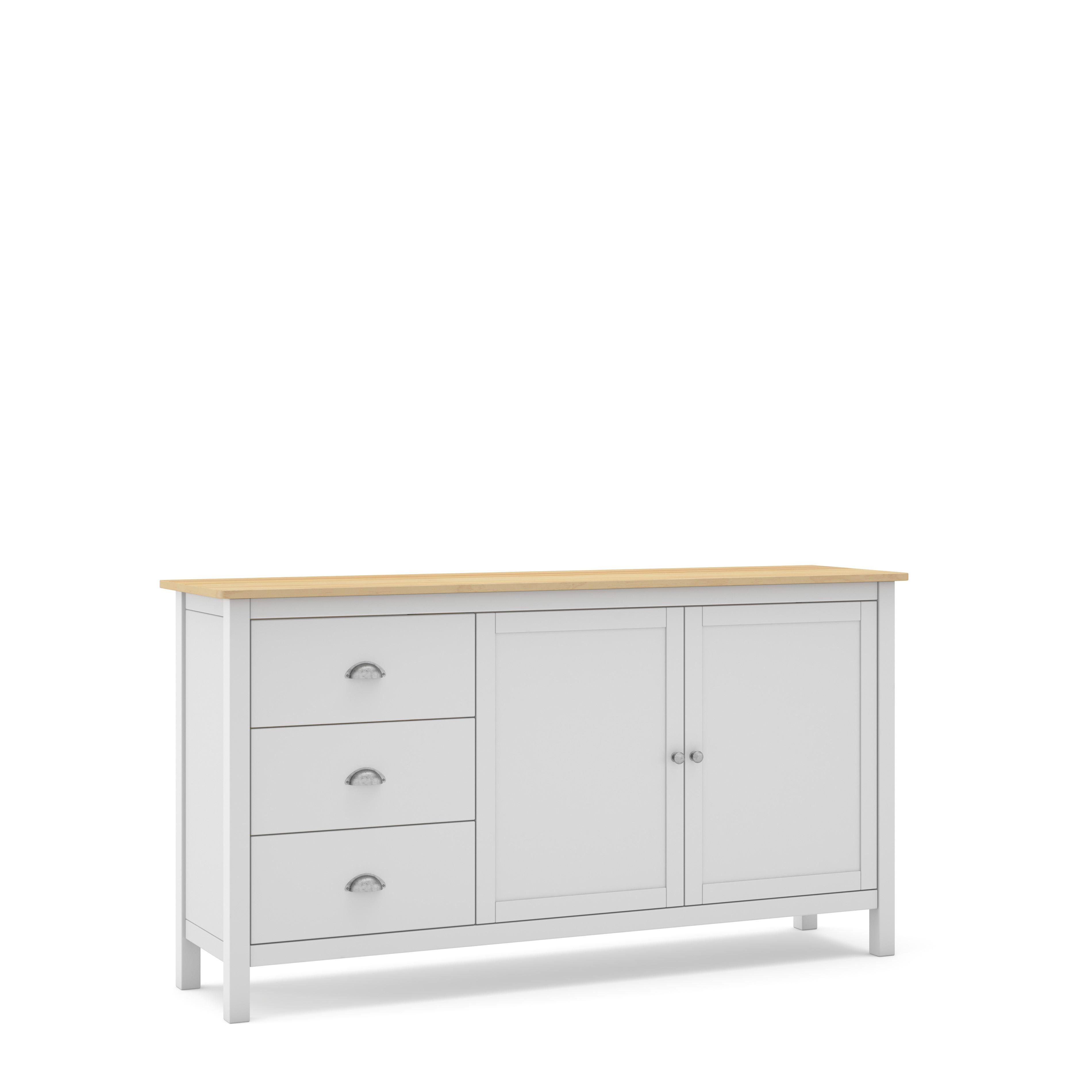 KOMMODE Misti Weiß 150/40/80.5 cm - Weiß, Holz (40/80.5/150cm) - Calicosy