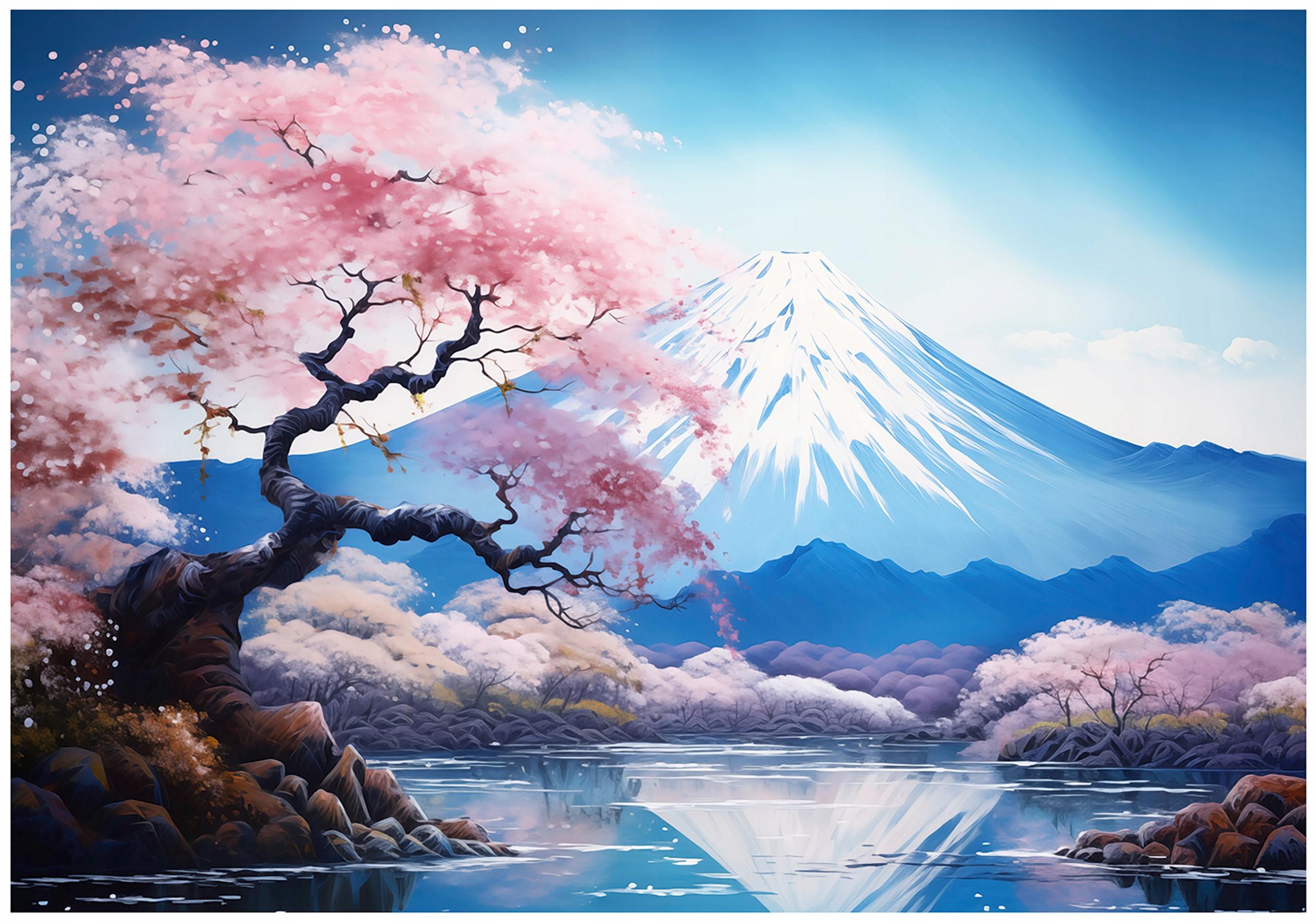 FOTOTAPETE Berge Aquarell Vlies Tapete Wohnzimmer 400x280 - Multicolor, Papier (400/280cm) - Wallarena