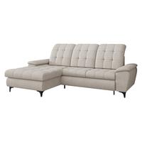 ECKSOFA Crystal, Seite: Links - Creme/Schwarz, Holz/Textil (260/182cm) - MIRJAN24