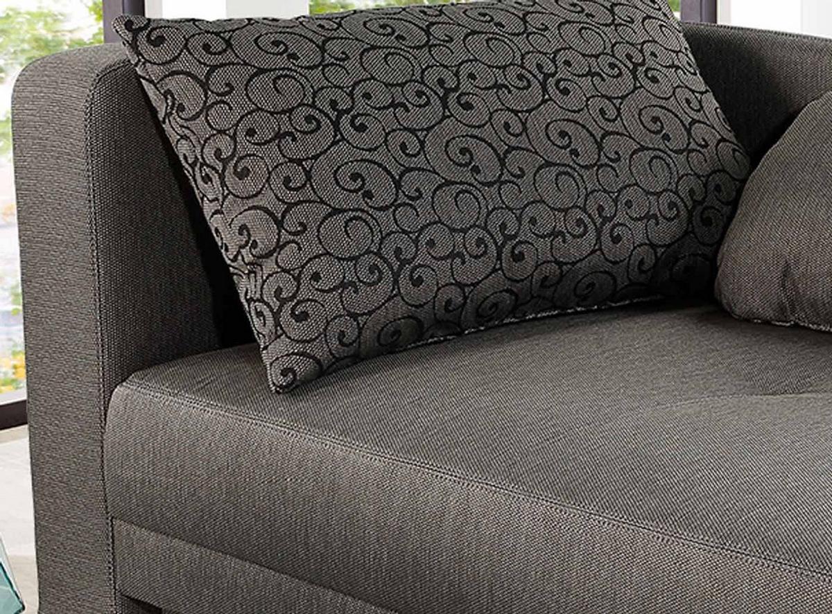 RÉCAMIERE-SCHLAFSOFA mit Bettkasten, Federkern, seitenverkehrt montierbar B149/T90/H80 cm, Liegefläche 200x84 cm, Webstoff Grau / 15123 - Chromfarben/Grau, Textil/Metall (149/80/90cm) - luma-home