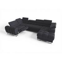 WOHNLANDSCHAFT Bastien Relax - Dunkelgrau, Holzwerkstoff/Textil (350/95/198cm) - Fun Möbel