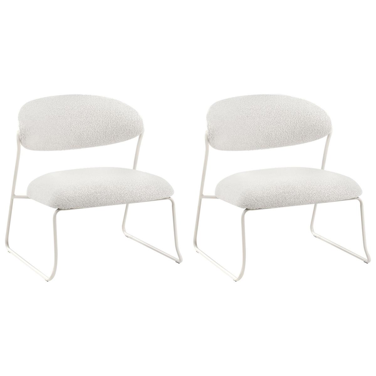 SESSEL 2er-Set Cremeweiß Kolsva - Weiß, Textil (64/71/61cm) - Beliani