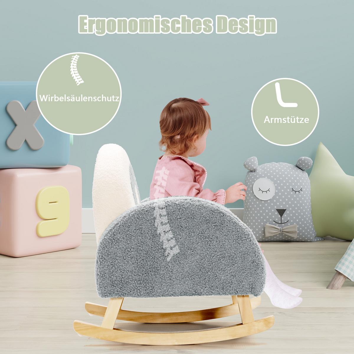 KINDERSOFA 51cm Grau - Grau, Holz (51/51/50cm) - COSTWAY