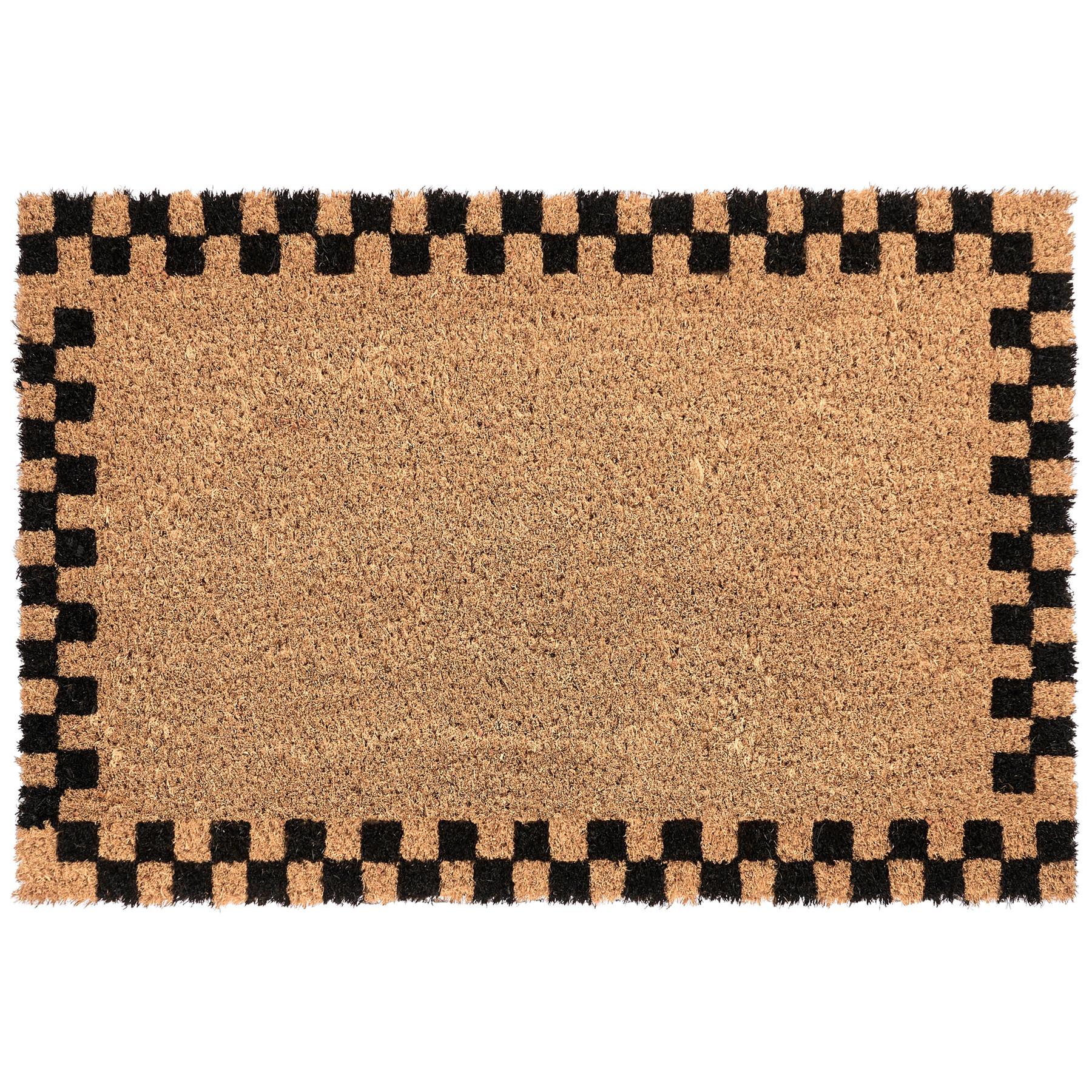 FUSSMATTE Beige/Schwarz 60/90 cm Kokosfasern Sagada - Beige, Textil (60/90cm) - Beliani
