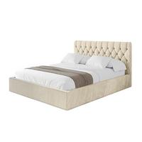 POLSTERBETT mit Bettkasten und Lattenrost, Boxbett ohne Matratze - RENO 180x200 Beige - Ecru, Holzwerkstoff/Textil (180/200cm) - ALTDECOR
