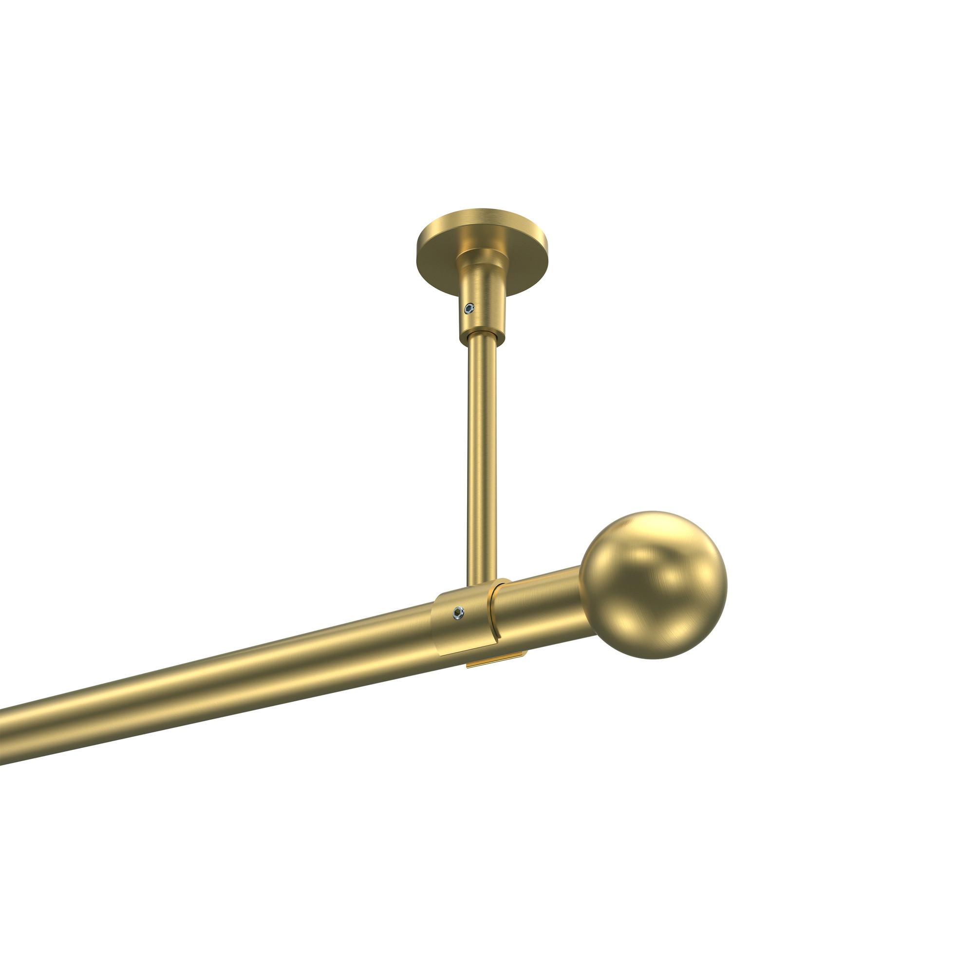 GARDINENSTANGE Sonette Luino 280 cm (geteilt in 2 x 140 cm), 1-läufig, 20 mm Ø Messing-Optik - Messingfarben, Metall (280cm) - INTERDECO
