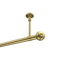 GARDINENSTANGE Sonette Luino 280 cm (geteilt in 2 x 140 cm), 1-läufig, 20 mm Ø Messing-Optik - Messingfarben, Metall (280cm) - INTERDECO