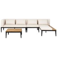 LOUNGE-SET 4-Sitzer Beige Bracciano - Hellbraun/Beige, Holz - Beliani