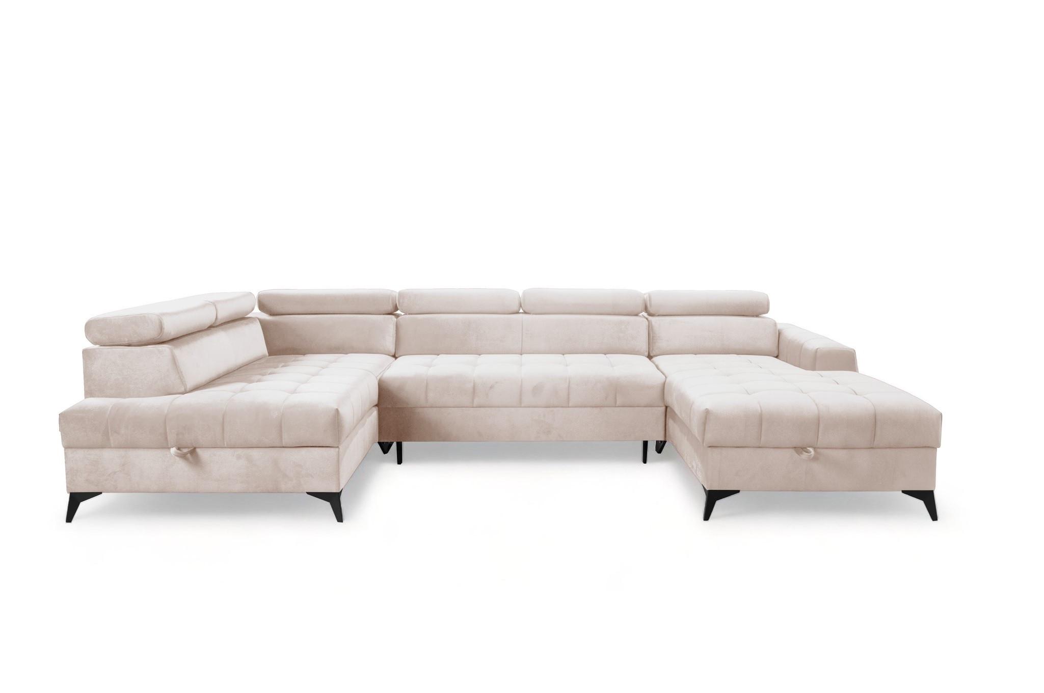 WOHNLANDSCHAFT Agnesa In Salvador - Beige, Holzwerkstoff/Textil (345/95/200cm) - Fun Möbel