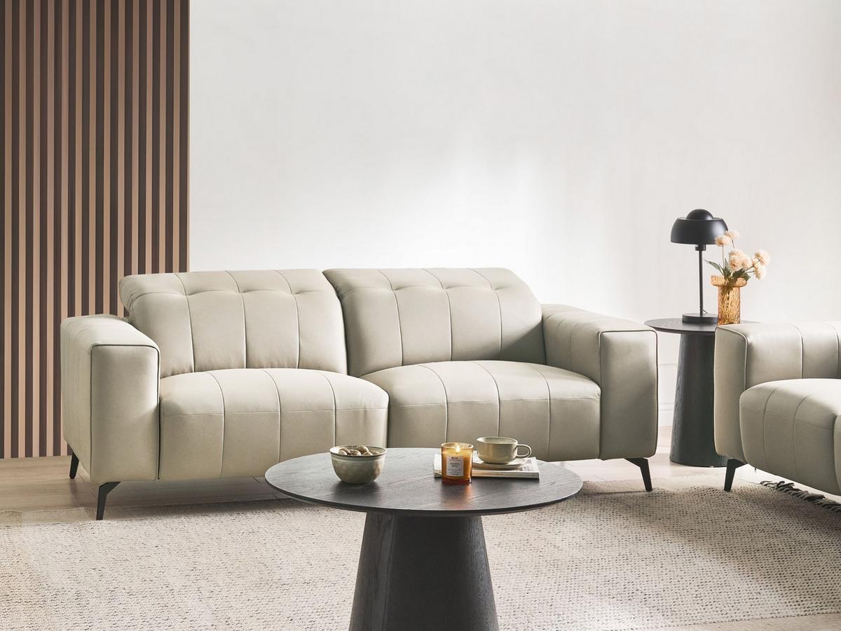 3-SITZER-SOFA Stoff Hellbeige Ommel - Beige, Textil (210/80/102cm) - Beliani