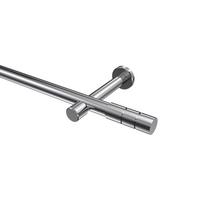 GARDINENSTANGE Prestige Elanto 280 cm (geteilt in 2 x 140 cm), 1-läufig (ohne Ringe), 20 mm Ø Chrom - Chromfarben, Metall (280cm) - INTERDECO