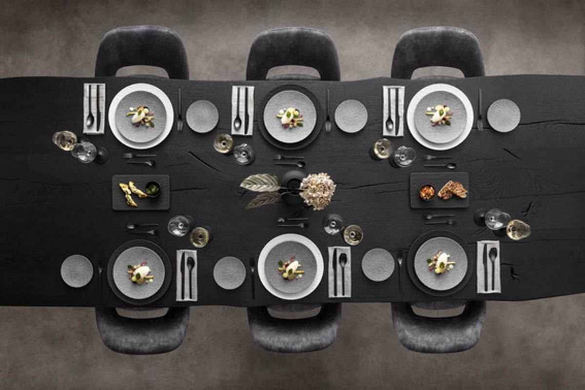 TAFELSERVICE Manufacture Rock schwarz 12-tlg. - Schwarz, Keramik (2/2/2cm) - Villeroy & Boch
