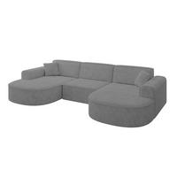 WOHNLANDSCHAFT MARI-U1 - 303x171x79 cm Dunkelgrau Velours - Dunkelgrau/Schwarz, Holzwerkstoff/Kunststoff (303/79/171cm) - ALTDECOR