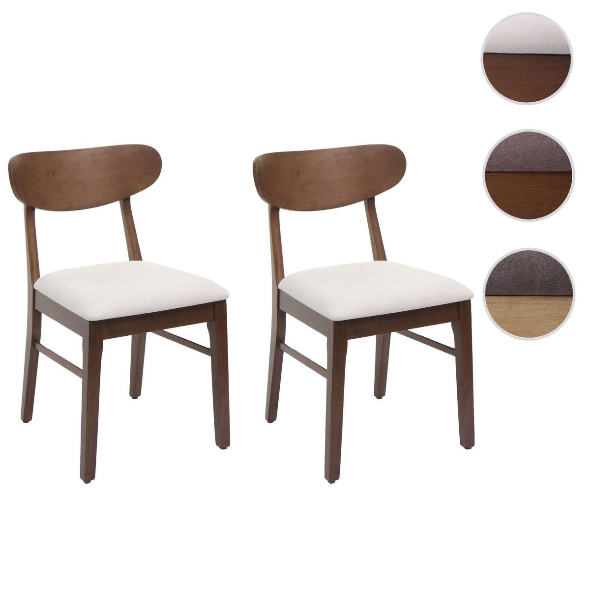 ESSZIMMERSTUHL Braun, Cremeweiß 2er-Set - Creme/Braun, Holz (45/79/49cm) - MCW