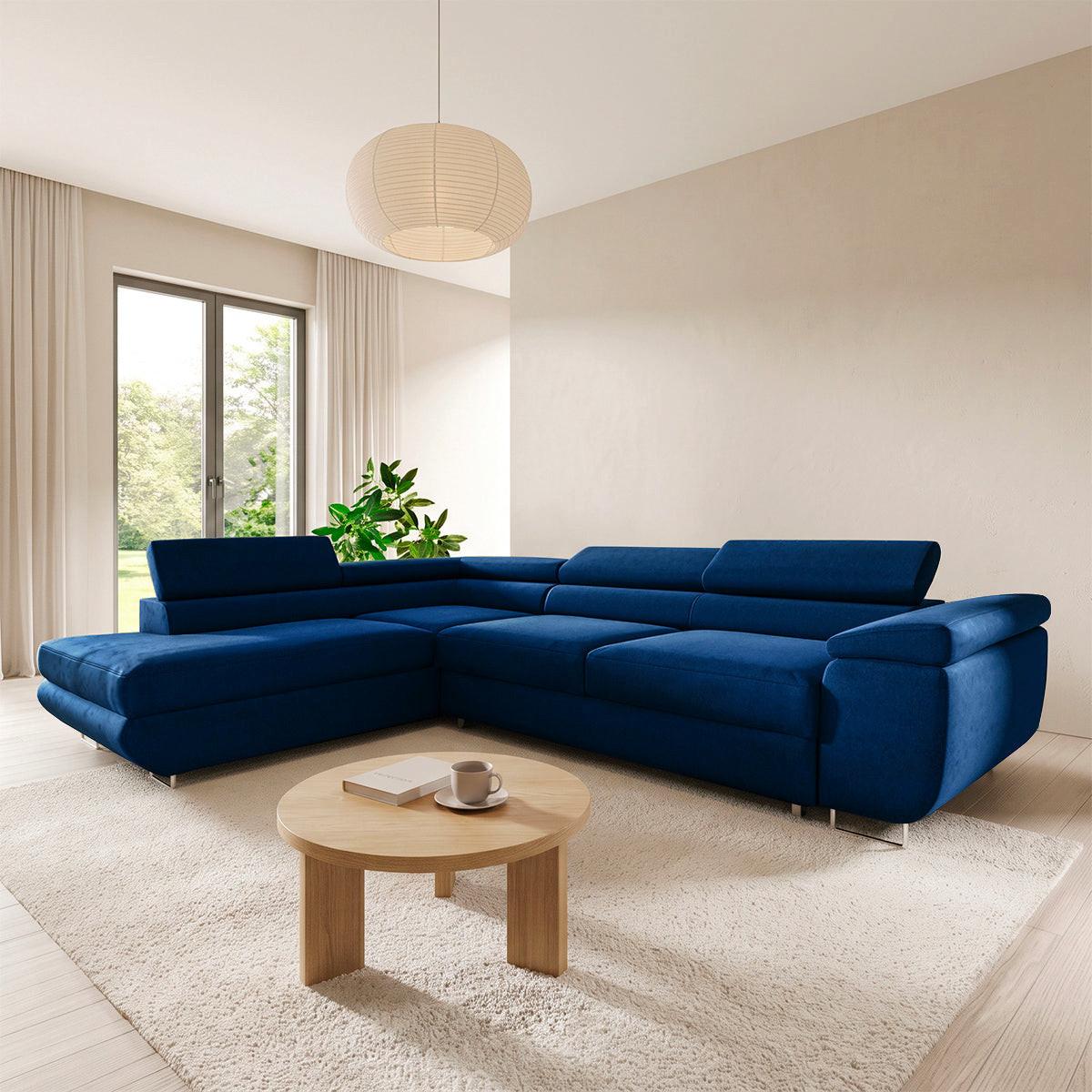 ECKSOFA Lyam 4 Sitzplätze Marineblau - Blau, Textil (271/201cm) - Petits-meubles