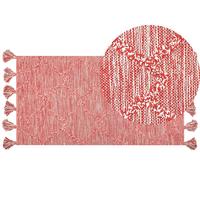 KURZFLOR-TEPPICH Nigde 150/80 cm - Rot, Textil (80/150cm) - Beliani
