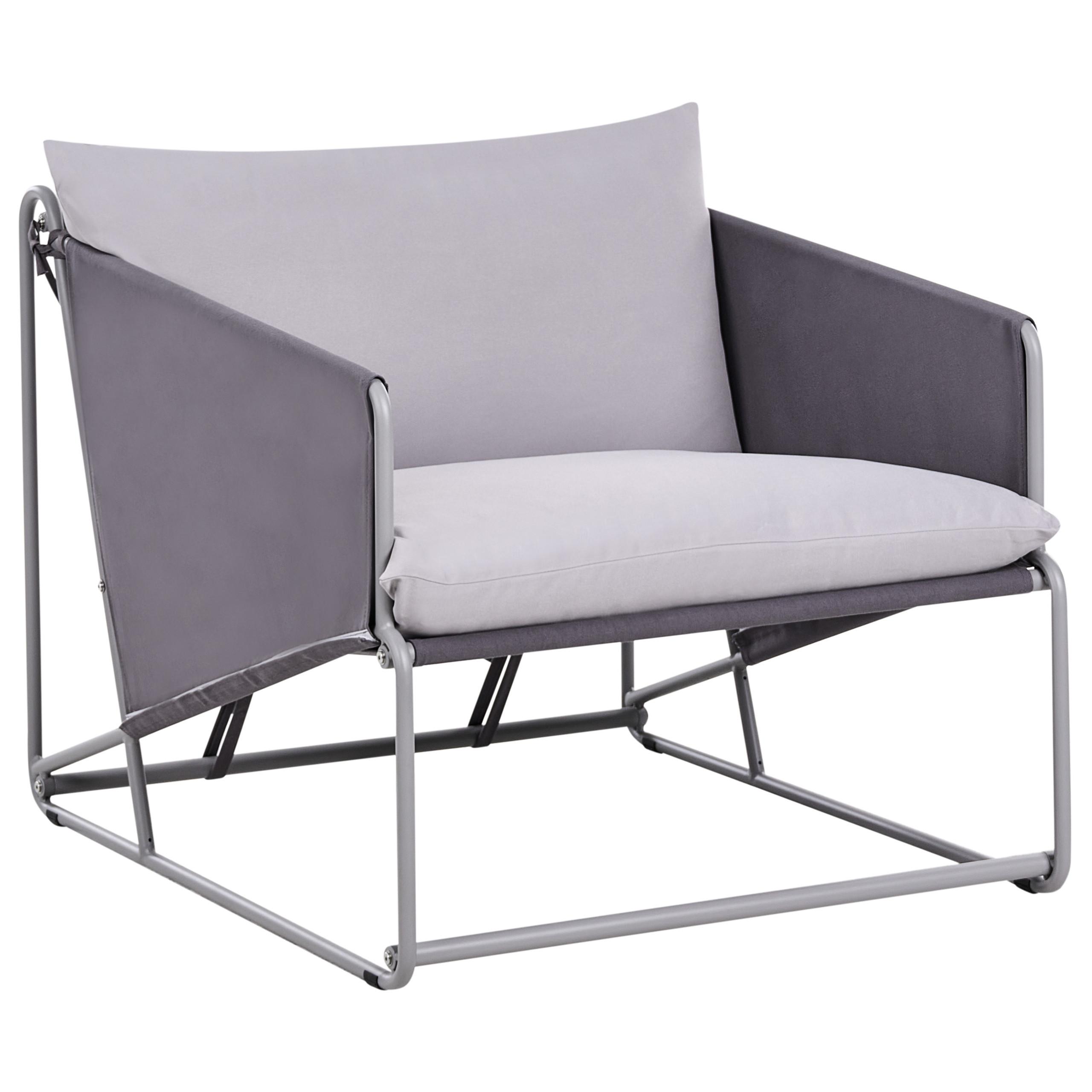 GARTENSTUHL Grau Ponte - Grau, Metall (80/88/94cm) - Beliani