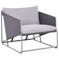 GARTENSTUHL Grau Ponte - Grau, Metall (80/88/94cm) - Beliani