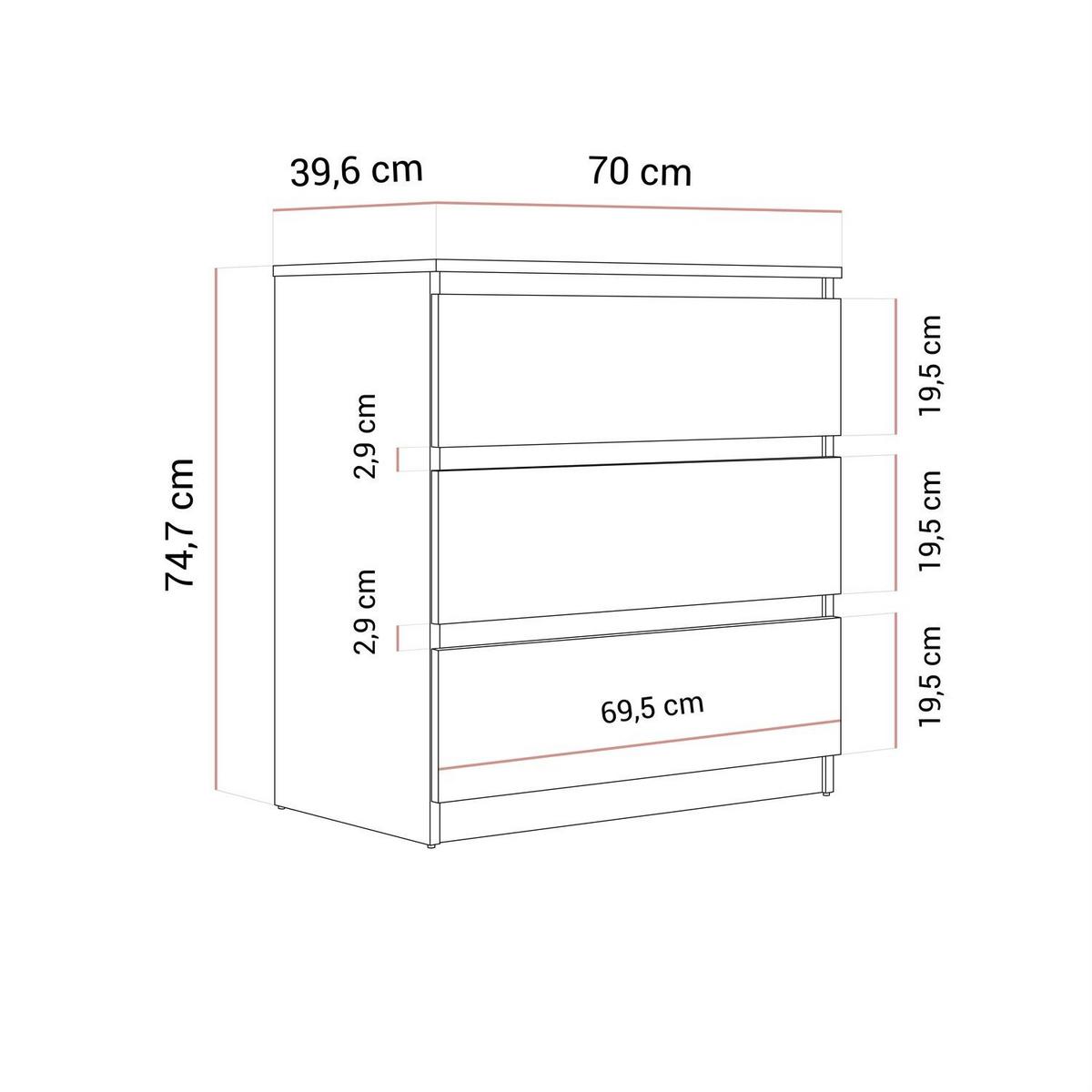 HIGHBOARD HANA M3 Artisan Eiche / Anthrazit - Eiche Artisan, Holzwerkstoff (70/75/40cm) - Lookway
