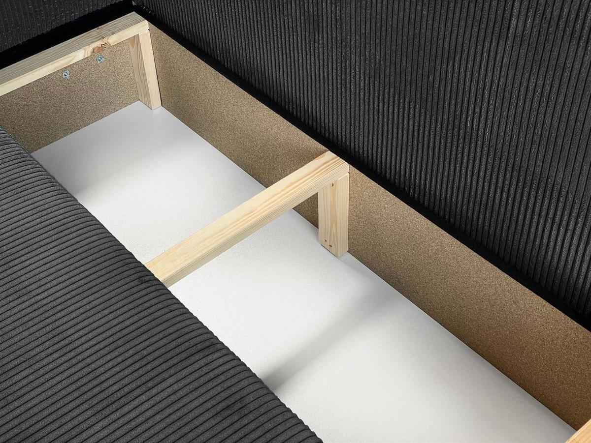 WOHNLANDSCHAFT Gepolstertes CARLO U Cord mit Schlaffunktion und Bettkasten, Poso 34 - Dunkelgrün, Textil (315/83/143cm) - Lookway