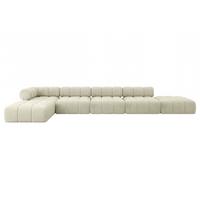 ECKSOFA modulares Sofa Kerru-L3 - 475x190x70 cm Beige Velours - Beige, Holzwerkstoff/Textil (475/190cm) - ALTDECOR