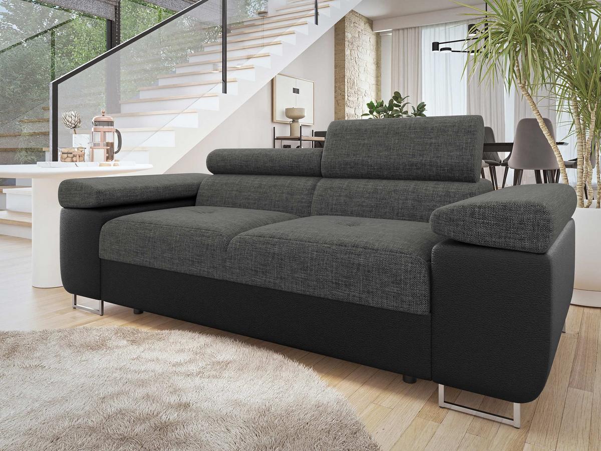 SOFA Torezio 2 - Dunkelgrau, Holz/Textil (198/90/102cm) - MIRJAN24