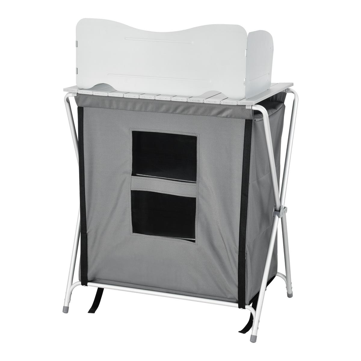 CAMPINGSCHRANK Tullinge - Grau, Textil/Metall (52/70/109.5cm) - [en.casa]