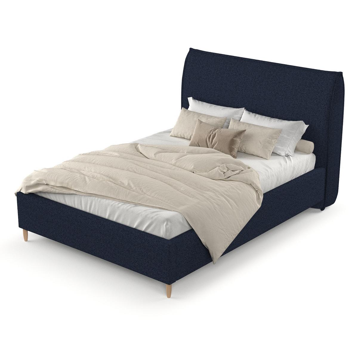 POLSTERBETT Mira 120/200 cm Marineblau im Riva Stoff - Naturfarben/Dunkelblau, Holz/Holzwerkstoff (120/200cm) - AltaBeds