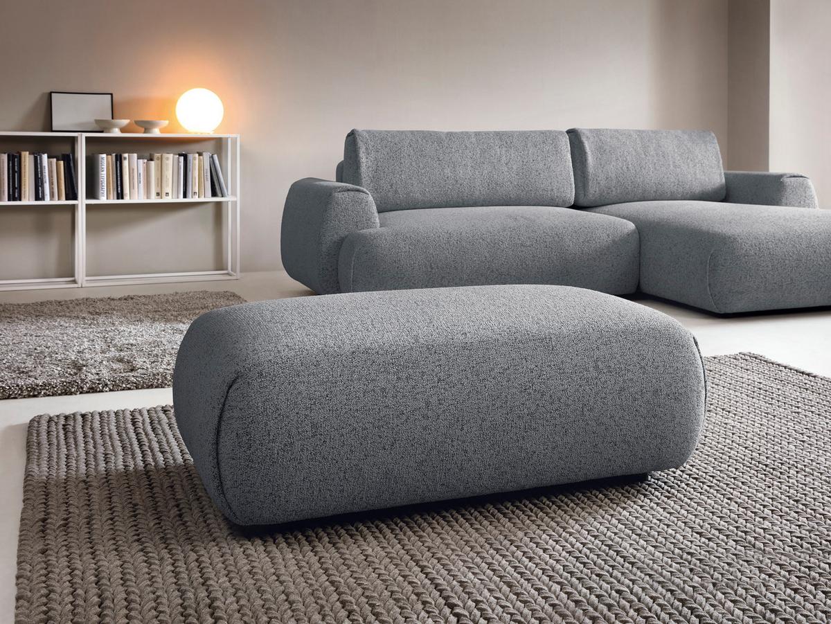 MASSENO Sitzhocker ZEST, Modern Polsterhocker, Fußhocker Grau - Grau, Holzwerkstoff/Kunststoff (70/42/113cm) - MASSENO