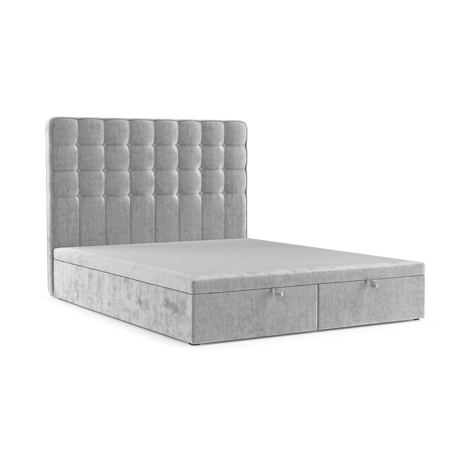 POLSTERBETT Celestia mit Stauraum 160/200 cm Hellgrau im Lotta Stoff - Hellgrau/Schwarz, Holz/Holzwerkstoff (160/200cm) - AltaBeds