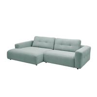 ECKSOFA XL MIKA Hellblau Cord - Schwarz/Hellblau, Kunststoff/Textil (296/167cm) - KAWOLA