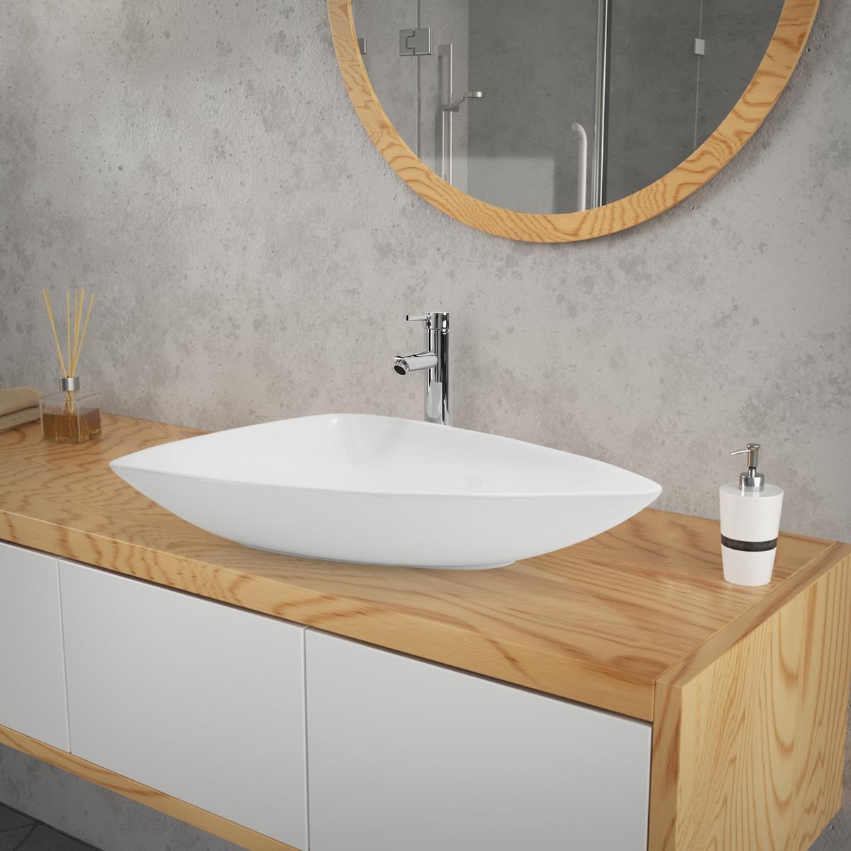 WASCHBECKEN - Weiß, Keramik (46/13/69cm) - ML-DESIGN