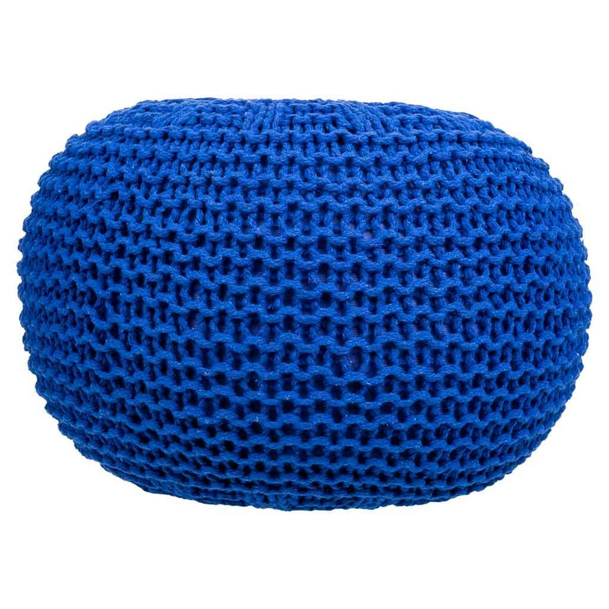 POUF aus Baumwolle, blau, 38x28cm - Blau, Textil (38/28/38cm) - Wanderlust