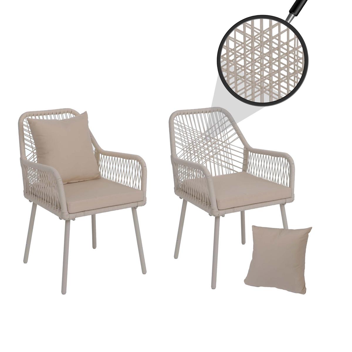 GARTENSTUHL Cremeweiß - Creme, Textil (54/81/62cm) - MCW
