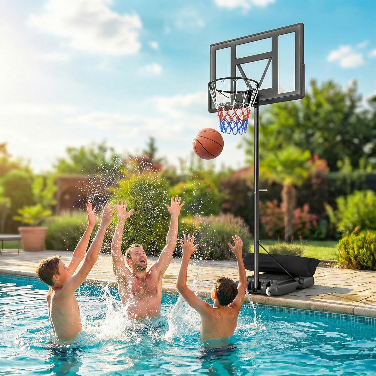 BASKETBALLSTÄNDER Stahl PE Schwarz - Schwarz, Metall (70/110cm) - SPORTNOW