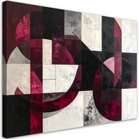 LEINWANDBILD 3D und geometrisch 60x40cm - Rot, Textil (60/40cm) - Feeby