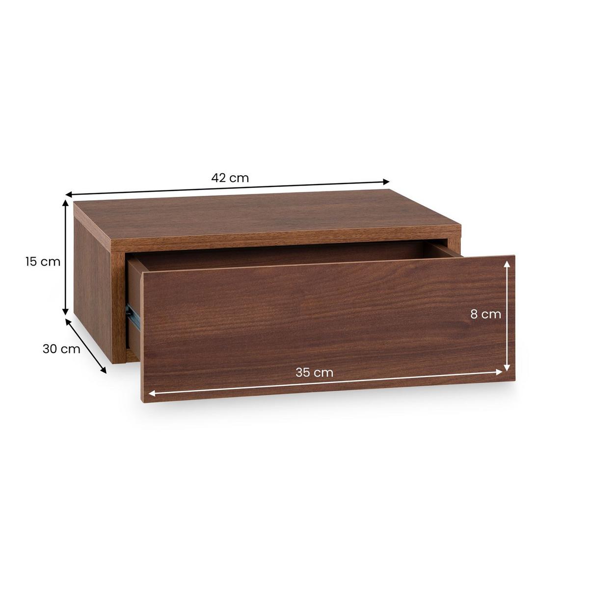 HÄNGENDER NACHTTISCH ANNE - Nussbaumfarben, Holzwerkstoff (42/14/30cm) - CARO-Möbel