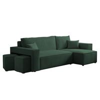 ECKSOFA Adara Inkl. Hocker - Grün, Holzwerkstoff/Textil (145/262cm) - Fun Möbel