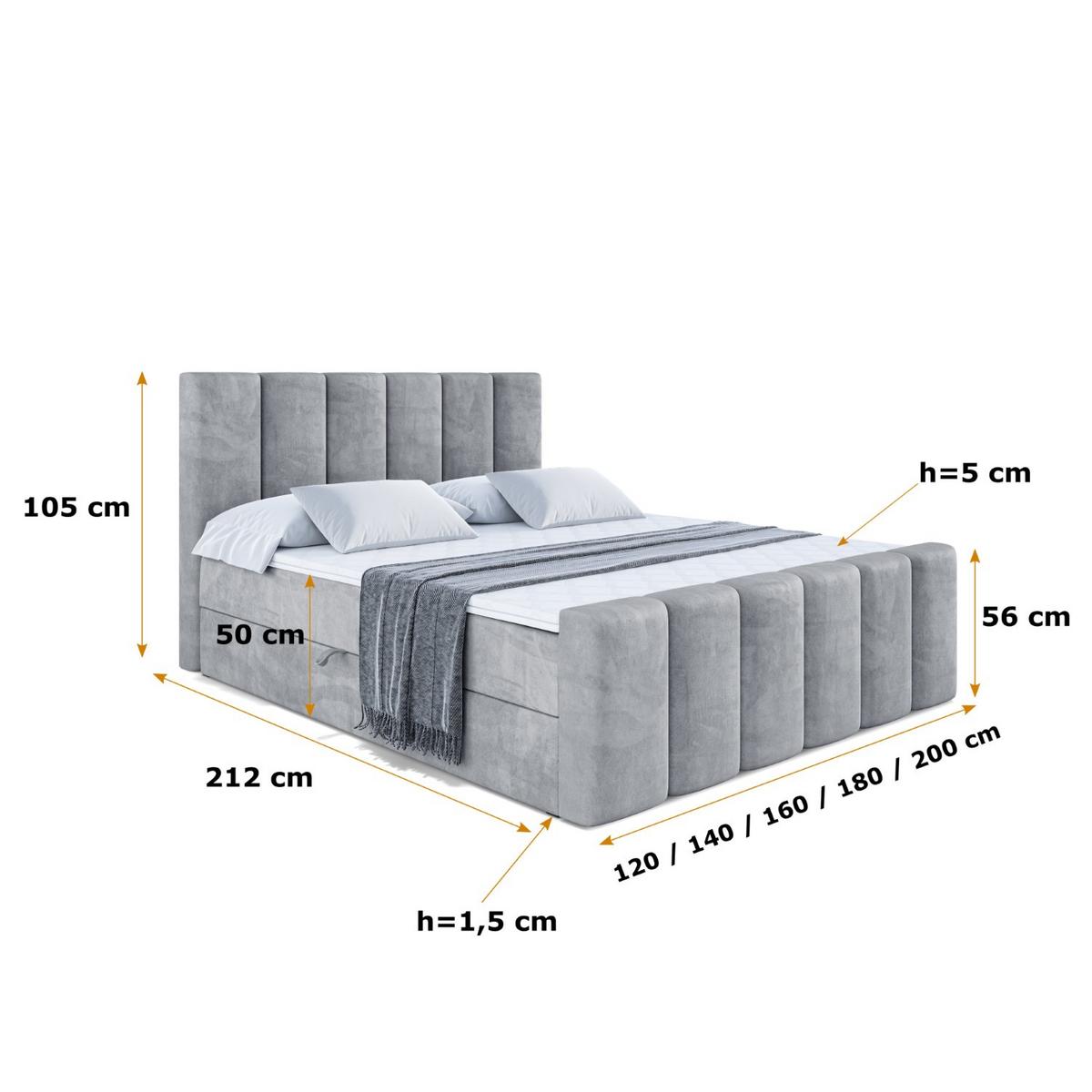 BOXBETT BOXI1-Z - 200x200 cm - H3 - Grau - Grau, Holzwerkstoff (200/200cm) - ALTDECOR