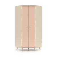 SCHRANK 2 Türen Alycia Beige - Korallenrosa - Holzeffekt - Pink, Holz (80/190/80cm) - Petits-meubles
