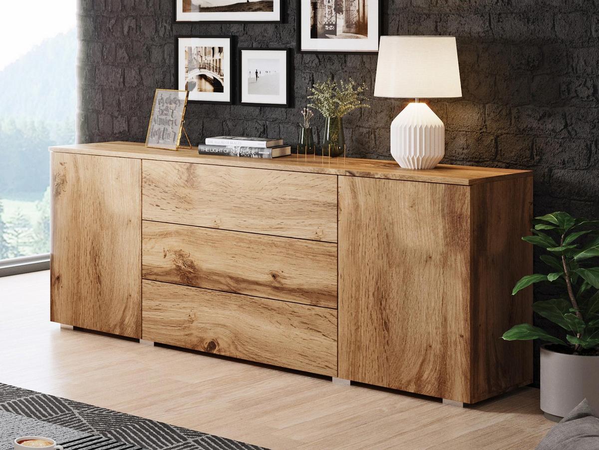 KOMMODE Paris 150 - Eiche Wotan, Holzwerkstoff (150/68/39cm) - MIRJAN24