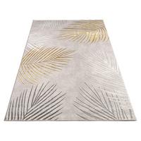 KURZFLORTEPPICH, mit Blätter-Motiv, Gold, 160 x 230 cm - Goldfarben, Textil (230/160cm) - KADIMA DESIGN
